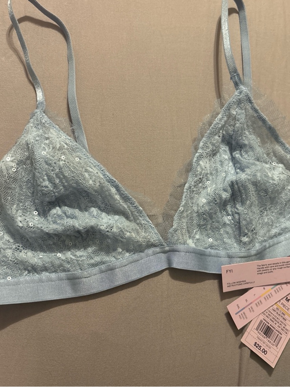 wild fable Light Blue Lace Sequin Bralette